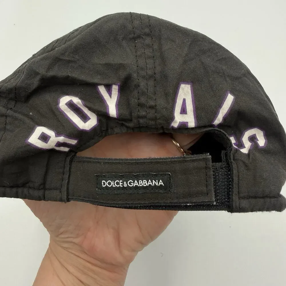 Dolce & Gabbana Kids Royals Cap Hat Black Purple Size M Cotton DG Millenials